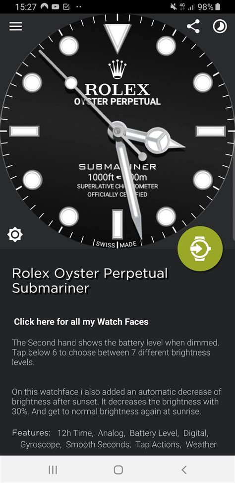 rolex face gear s3|rolex submariner watchface download.